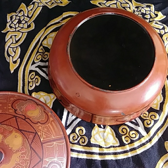 VINTAGE 70s Retro Yin and Yang Detailed Round Box🔥 - Picture 4 of 8